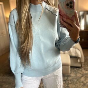 Eesome Sky Blue Women's Turtleneck Sweater